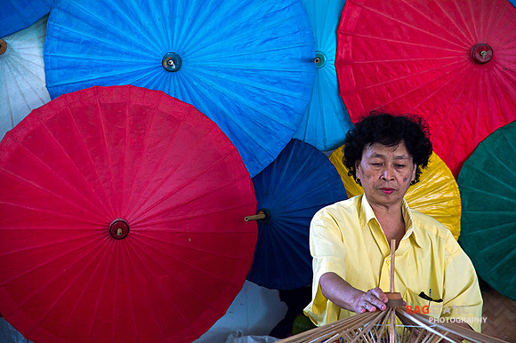 umbrella factory. artisan at work